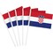 G128 12 Pack Handheld Croatia Croatian Stick Flags | 4x6 In | Printed 150D Polyester, Country Flag, Solid Plastic Stick, Spear White Tip
